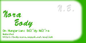 nora body business card
