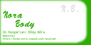 nora body business card